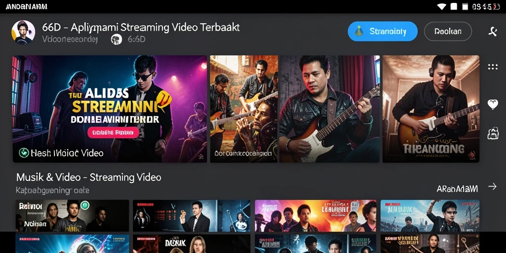 Antarmuka aplikasi 66D untuk streaming video yang menarik.