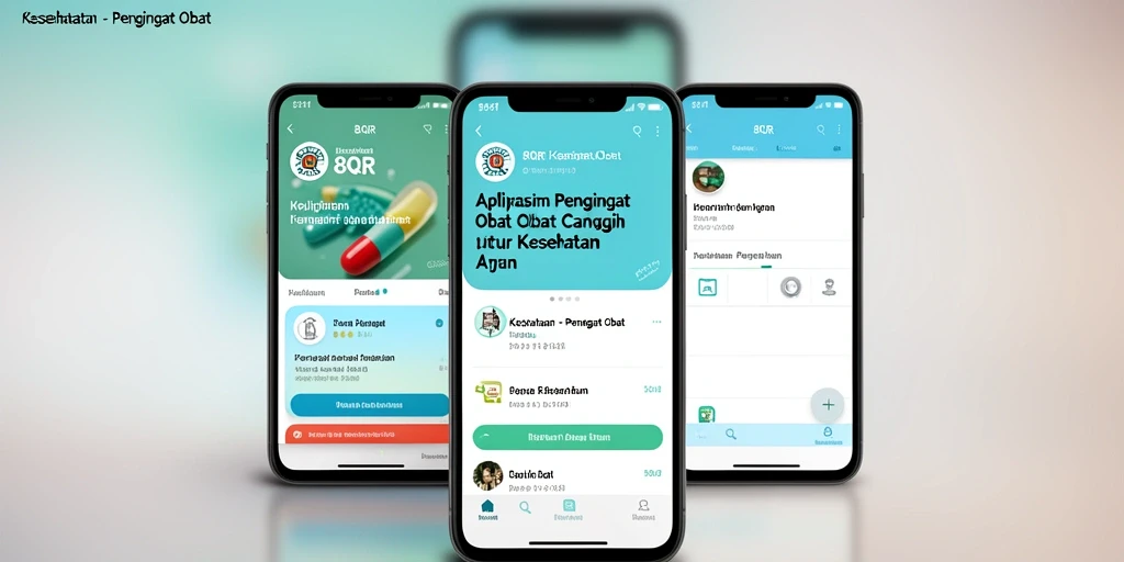 Antarmuka aplikasi 8QR yang ramah pengguna untuk pengingat obat.