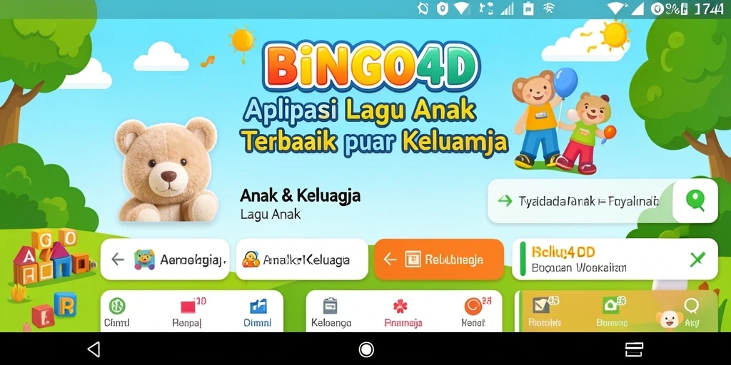 Tampilan antarmuka aplikasi BINGO4D yang menarik dan ramah anak.
