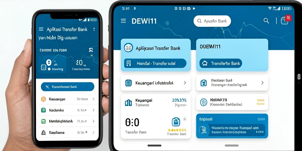 Tampilan antarmuka DEWI11 yang user-friendly untuk transfer bank.