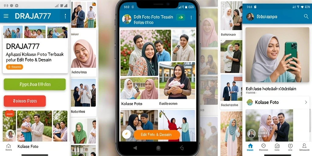 Antarmuka DRAJA777 yang memudahkan pembuatan kolase foto.