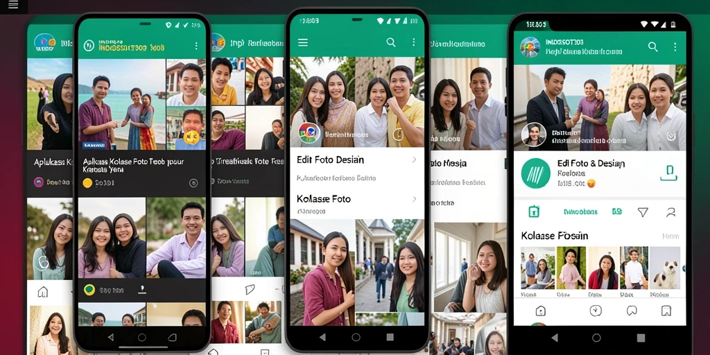 Tampilan antarmuka aplikasi Kolase Foto INDOSLOT303 yang modern dan menarik.