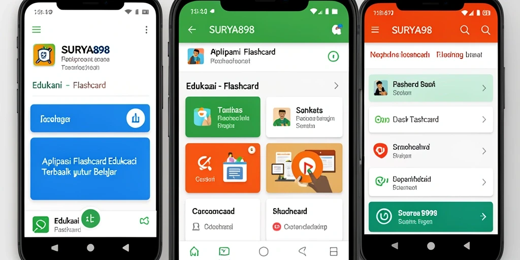 Tampilan antarmuka aplikasi Flashcard SURYA898 yang mudah digunakan.