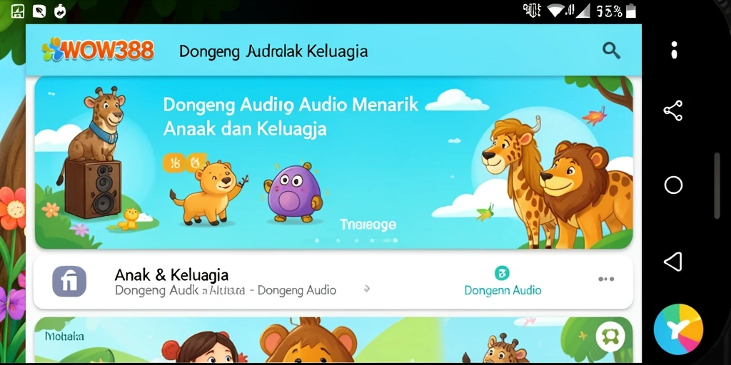 Tampilan antarmuka WOW388 yang cerah dan ramah anak.