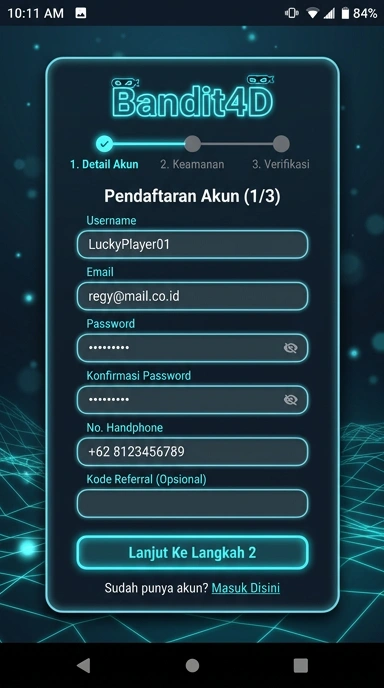Buat Akun Baru bandit4d secara Mudah